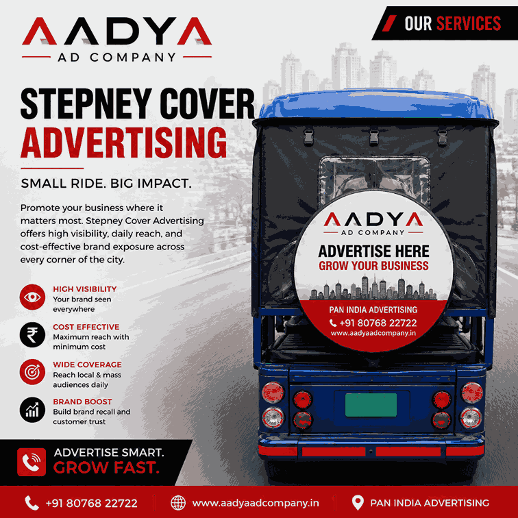 Aadya Ad Company Stepney Cover Advertising vehicle branding service banner